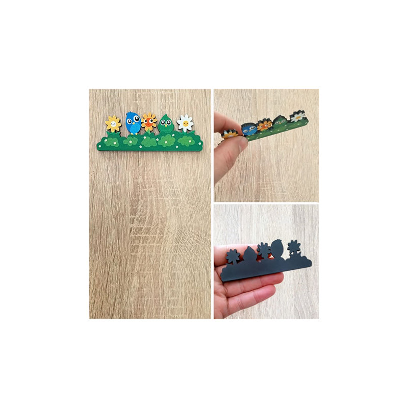 Kuşlar Çiçekler Ahşap Magnet