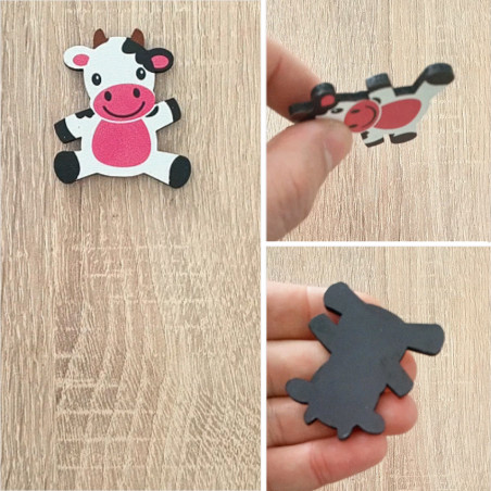 Sevimli İnek Resim Tutucu Ahşap Magnet Sevimli İnek Resim Tutucu Ahşap Magnet