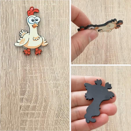 Şaşkın Tavuk Resim Tutucu Ahşap Magnet Şaşkın Tavuk Resim Tutucu Ahşap Magnet
