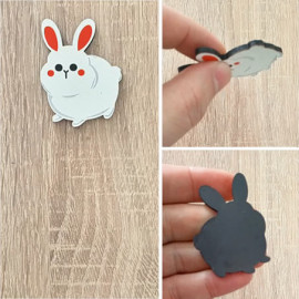 Sevimli Tavşan Fotoğraf Tutucu Ahşap Magnet