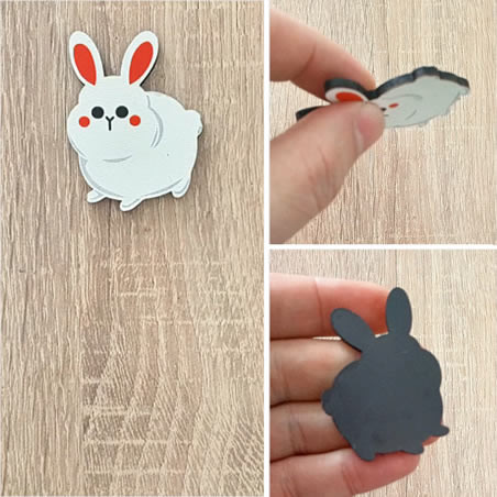 Sevimli Tavşan Fotoğraf Tutucu Ahşap Magnet