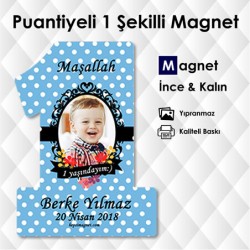 Erkek Bebekler İçin 1 Yaş Resimli Magnet