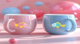 12 Adet Sevimli Balık Şekilli Stickerler