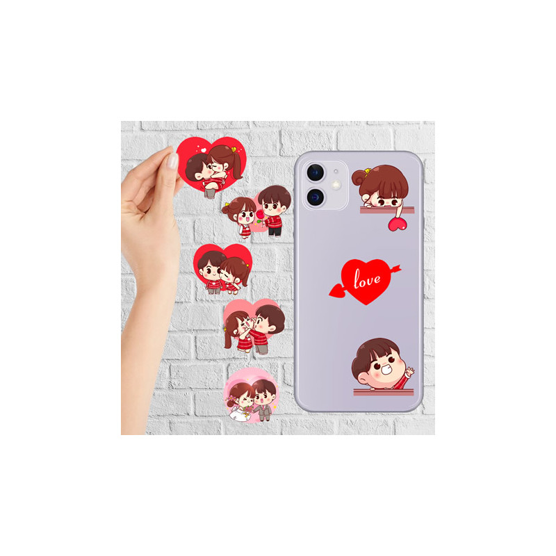 8 Adet Aşk Dolu Kalpli Stickerler