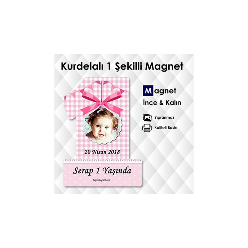 Pitikare Desenli 1 Şeklinde Magnet