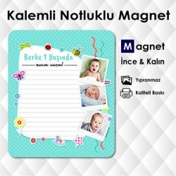 Mavi Tonlarda Kalemli Magnet