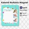 Mavi Tonlarda Kalemli Magnet