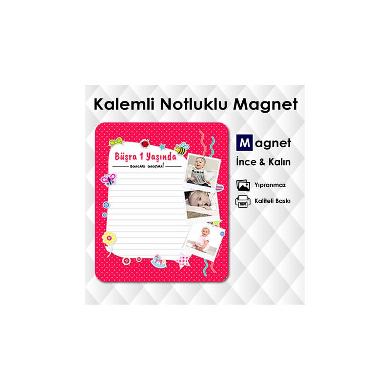 Pembe Tonlarda Kalemli Magnet