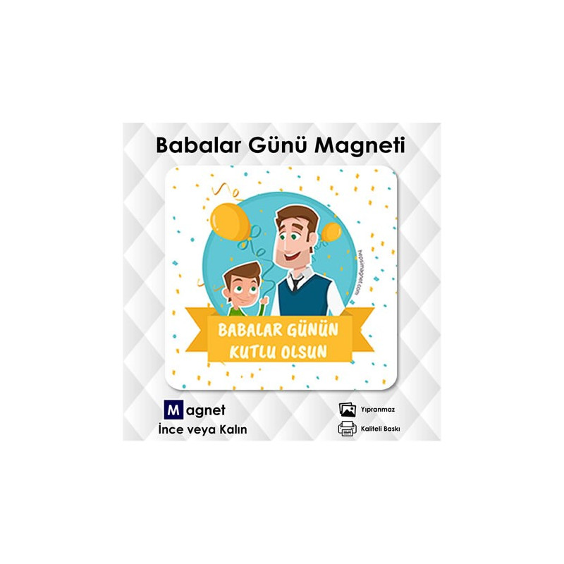 Baba ve Oğul Hediyesi - Babalar Günü Magneti