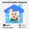 Ev Şekilli Kedi Temalı Buzdolabı Magneti