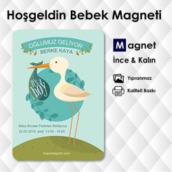 Oğlumuz Geliyooor - Leylek Temalı Erkek Bebek Süsleri