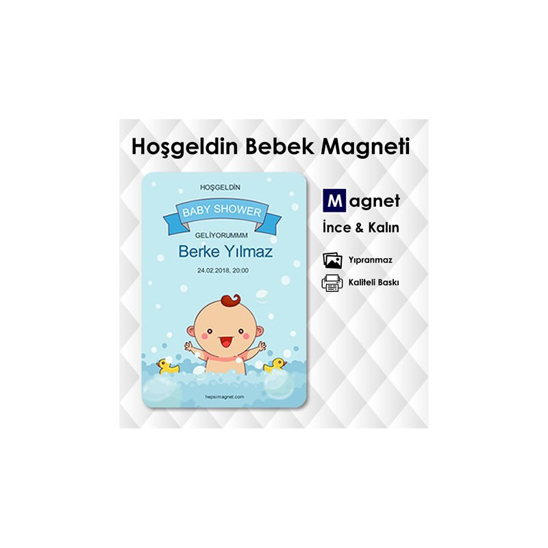 Yeni Doğan Erkek Bebek Magnetleri