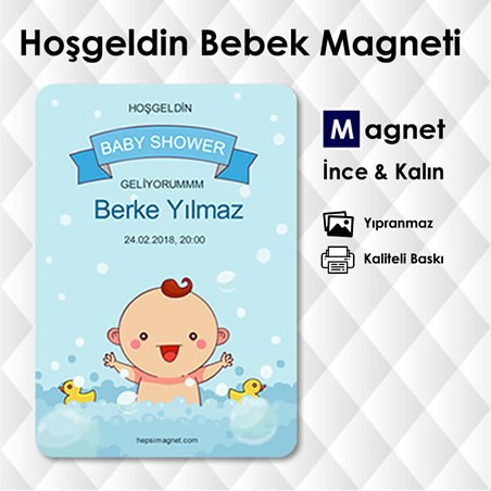 Yeni Doğan Erkek Bebek Magnetleri