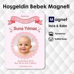 Fil Temalı Resimli Hoşgeldin Bebek Süsleri