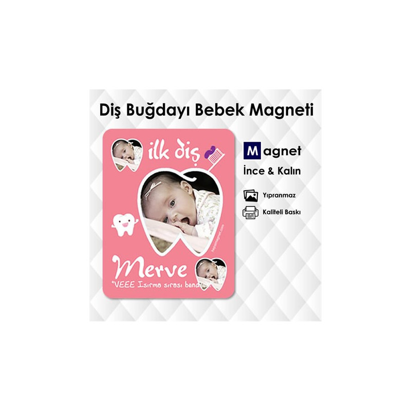Kız Bebek İlk Diş Magneti