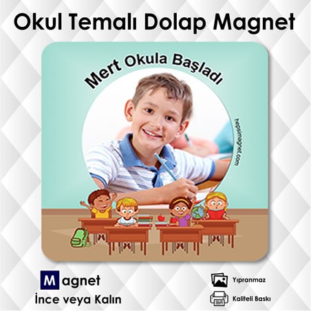 Resimli Okula Başladım Magneti