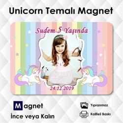 Unicorn Doğum günü FotoMagnet