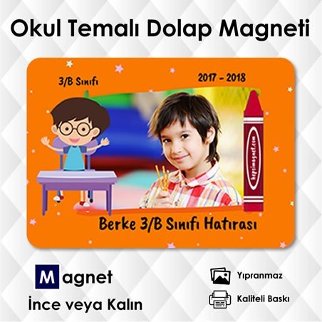 İlkokul Öğrencileri İçin Resimli Okul Magnetleri