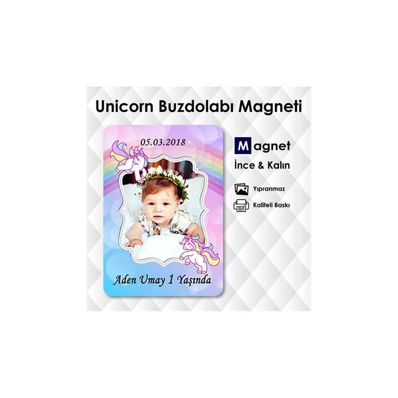 Unicorn Doğumgünü Magneti