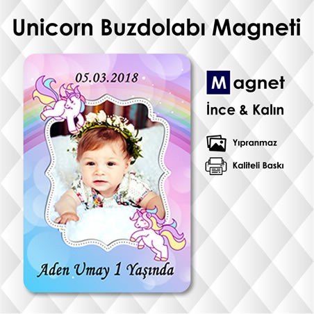 Unicorn Doğumgünü Magneti