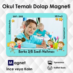 Resimli Erkek Öğrenci Sınıf Hatırası Magneti