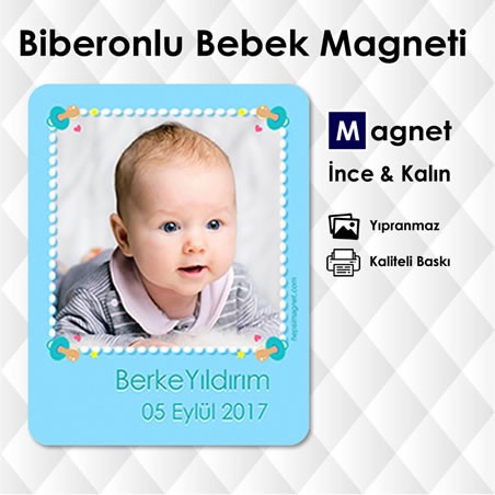 Erkek Bebekler İçin Fotolu Buzdolabı Süsü