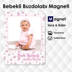Kız Bebekler İçin Hazırlanmış Fotolu Magnet