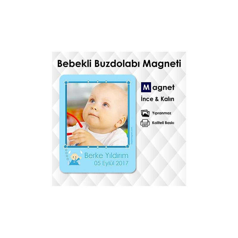 Erkek Bebek Mavili Magnet