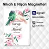 Kuş Çiçek Temalı Nişan Günü İçin Magnet