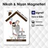 Çatı Ev Süslemeli Balonlu Kedili Ve Çift Temalı Nikah Magneti