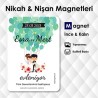 Şirin Çift Temalı Balonlu Nikah Nişan Magneti