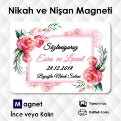 Suluboya Tarzda Çiçekli Nişan Davetiyesi
