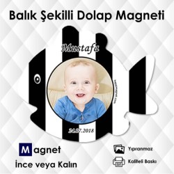 Siyah Beyaz Balık Bebekler İçin FotoMagnet