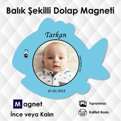 Erkek Bebekler İçin Balık Şekilli Resimli Magnet