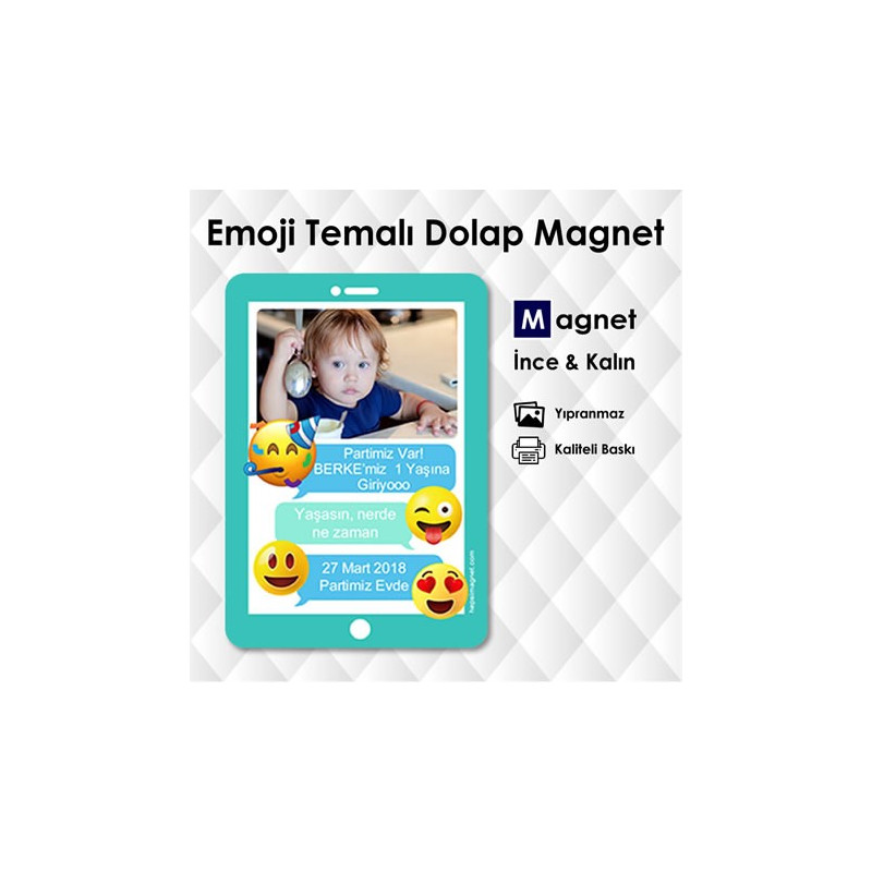 Emojili Fotoğraflı Magnet