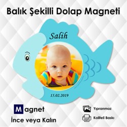 Erkek Bebekler İçin Balık Şekilli Resimli Magnet