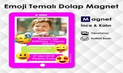 Emojili Resimli ve Mobil Temalı Magnet