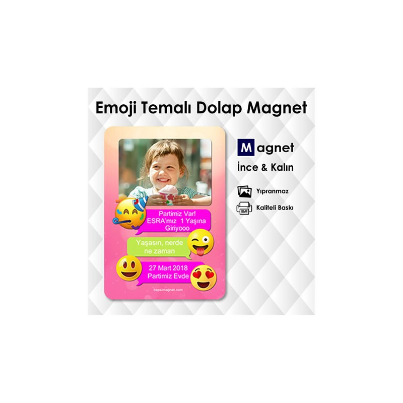 Emoji Temalı Resimli Magnetler