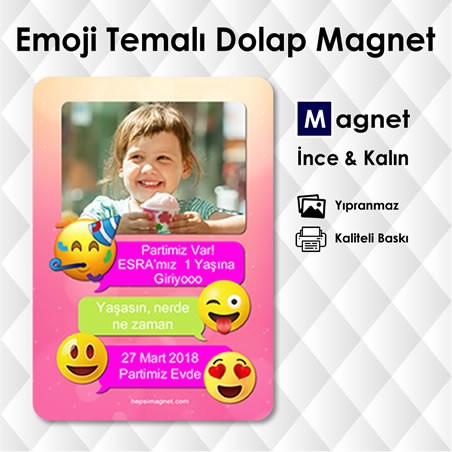 Emoji Temalı Resimli Magnetler