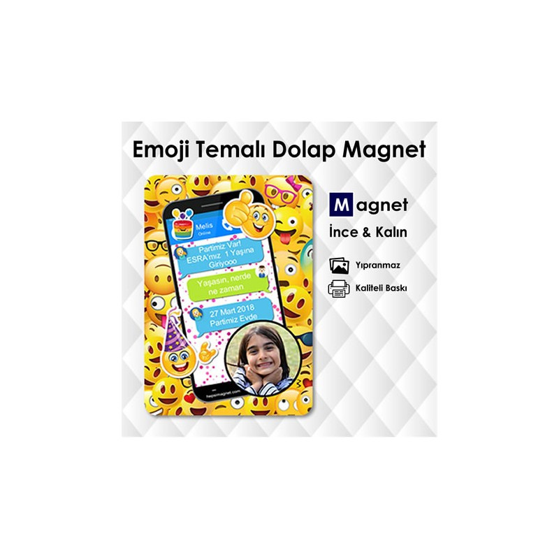 Emoji ve Mobil Temalı FotoMagnet