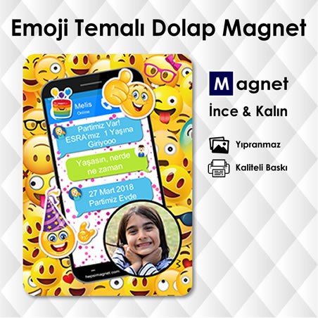 Emoji ve Mobil Temalı FotoMagnet