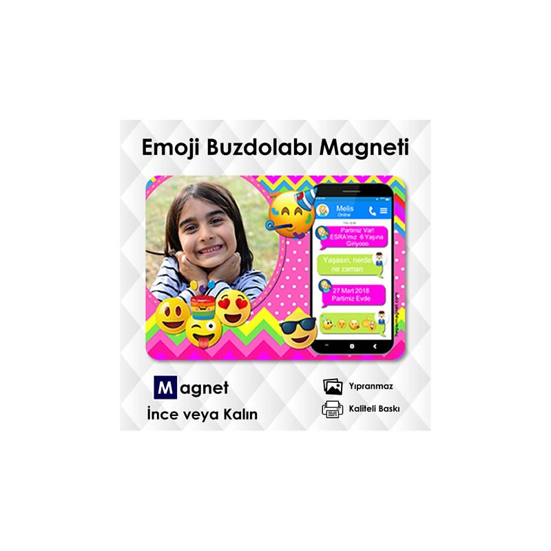 Mobil ve Emojili Eglenceli Magnet