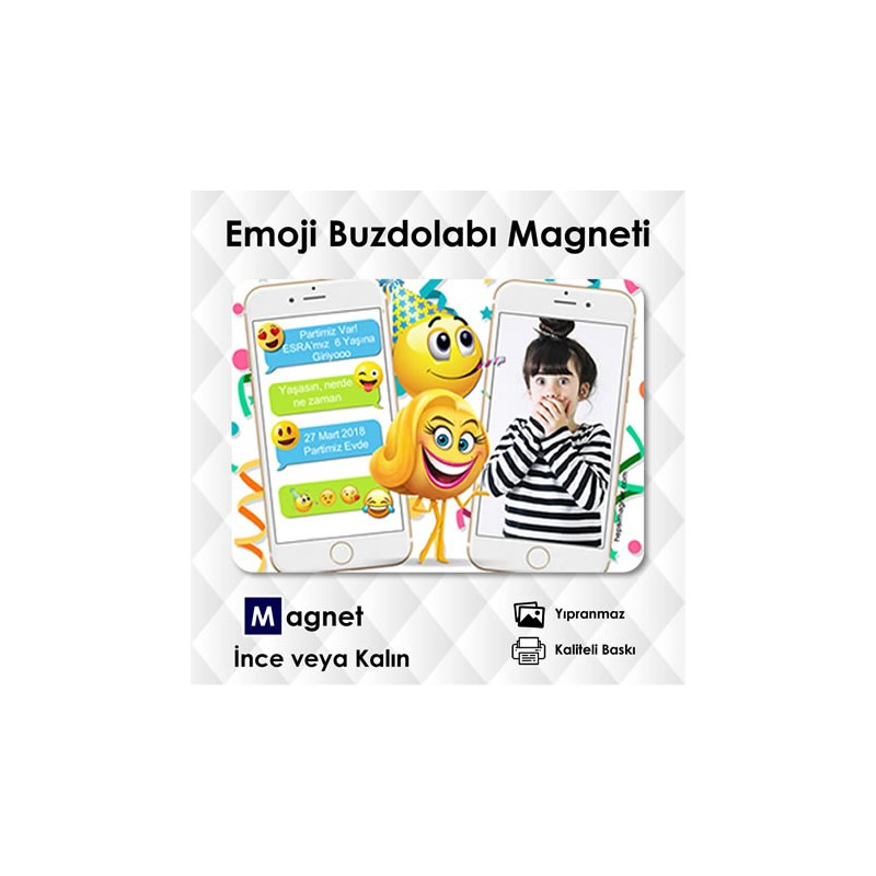 Emojili Mobil Konsepti Resimli Magnet