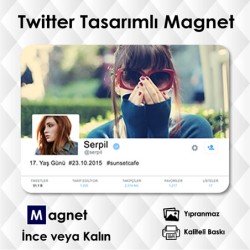 Twitter Mobil Temalı Resimli Buzdolabı Süsü