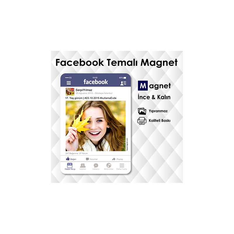 Facebook Mobil Temalı Buzdolabı Magneti