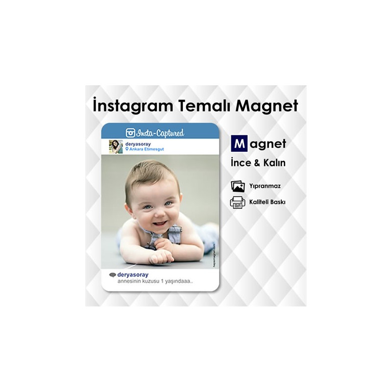 İnstagram Mobil Temalı Buzdolabı Magneti