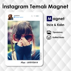 İnstagram Sitesi Temalı Kişiye Özel Resimli Magnet