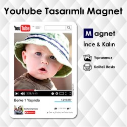 Youtube Video Temalı Resimli Buzdolabı Süsü