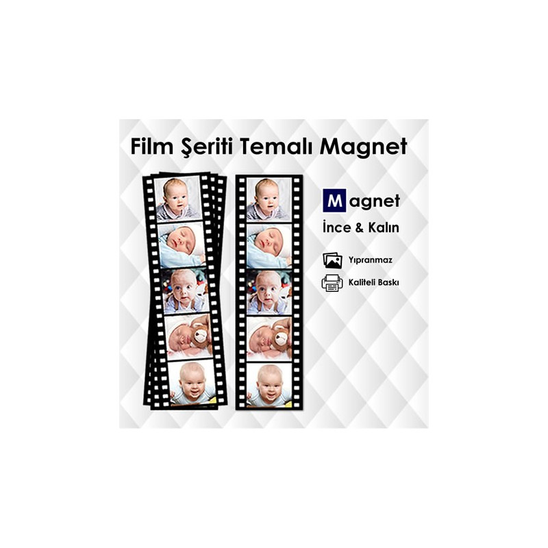 Film Rulosu Tasarımlı Resimli Magnet