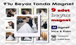 Beyaz Tonlarda 9 Parçalı Renkli Magnet